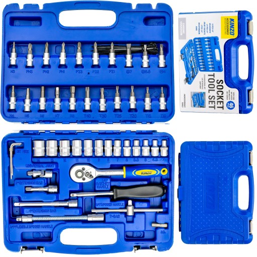 КОФЕРА ДЛЯ ІНСТРУМЕНТІВ НАБІР ІНСТРУМЕНТІВ ГАЙКОВІ КЛЮЧІ НА 56 ЕЛЕМЕНТІВ TORX IMBUS
