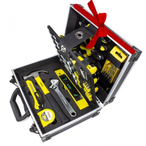 ЧЕМОДАН ДЛЯ ИНСТРУМЕНТОВ НАБОР ИНСТРУМЕНТОВ КЛЮЧИ 64 ЭЛЕМЕНТА. - ПОДАРОК