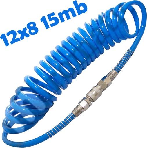 СПИРАЛЬНЫЙ ШЛАНГ ПНЕВМАТИЧЕСКИЙ ШЛАНГ 12x8 мм 15 метров