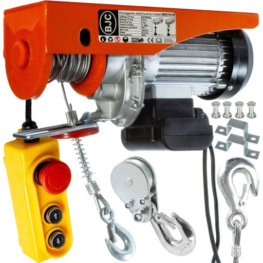 ЛЕБІДКА КАНАТНА ЕЛЕКТРИЧНА 800кг 230В Лебідка будівельна BJC 0,8 Тонни