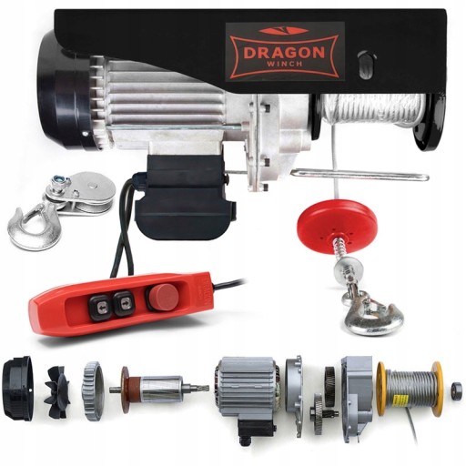 ЭЛЕКТРИЧЕСКАЯ КАНАТНАЯ ЛЕБЕДКА 800кг 230В строительная лебедка ДРАКОН 0,8 тонны