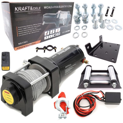 ЛЕБІДКА КАНАТНА ЛЕБІДКА 1кВт з ГАКОМ ЕЛЕКТРИЧНА 1361кг 12В + ПУЛЬТ