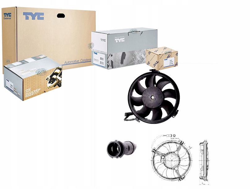 802-0004 - Вентилятор радиатора (с корпусом) AUDI A4 A6 A8 CAB