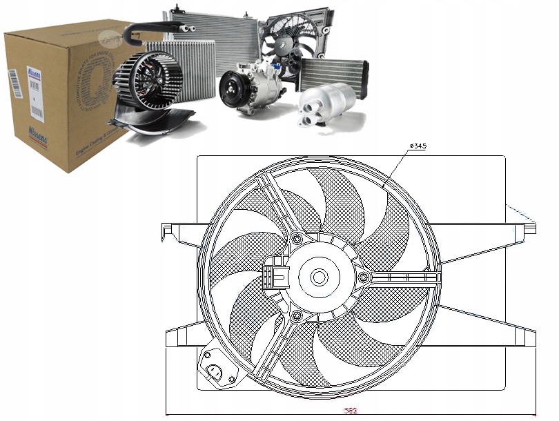 85220 - ВЕНТИЛЯТОР РАДИАТОРА (С КОРПУСОМ) FORD C-MAX FOCUS