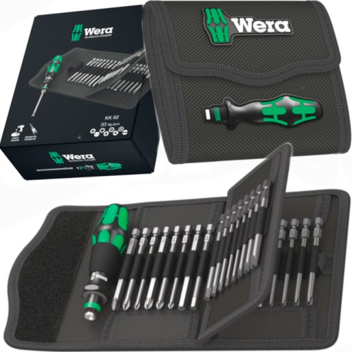 НАБОР ИНСТРУМЕНТОВ WERA PRO ДЕРЖАТЕЛЬ БИТ С БИТАМИ 33 EL CASE HANDLE xl