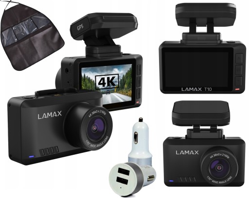 LAMAX T10 ВІДЕОРЕГІСТРАТОР 4K АВТОМОБІЛЬНА КАМЕРА GPS РЕЖИМ ПАРКУВАННЯ WI-FI