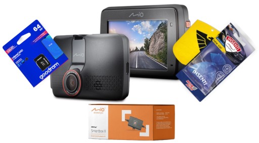 ВИДЕОРЕГИСТРАТОР MIO MIVUE 803, GPS WIFI + карта 64 ГБ и SmartBox