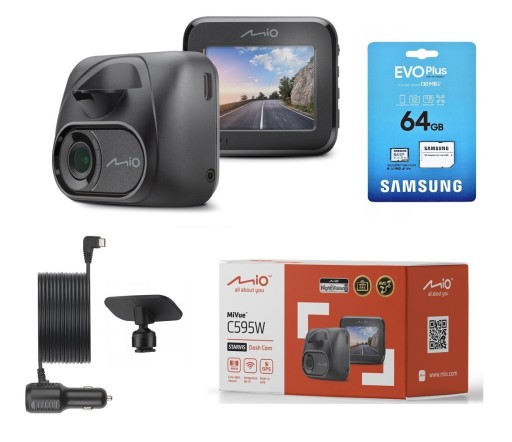 АВТОМОБИЛЬНЫЙ РЕГИСТРАТОР MIO MIVUE C595W HDR Wi-Fi GPS + 64 ГБ