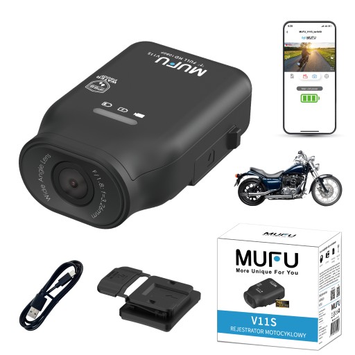 МОТОЦИКЛЕТНИЙ ВІДЕОРЕГІСТРАТОР MUFU MOTOCAM V11S FullHD 7h мотоциклетна камера