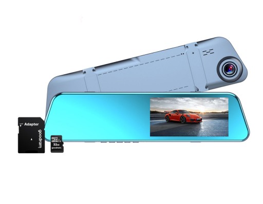 АВТОМОБИЛЬНЫЙ ВИДЕОКОРДЕР ПЕРЕДНЕЕ И ЗАДНЕЕ ЗЕРКАЛО + карта памяти 32 ГБ