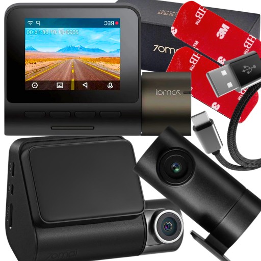 ВІДЕОРЕГІСТРАТОР ВОДЖЕННЯ ВІДЕОРЕГІСТРАТОР КАМЕРА 70MAI A200 ПРИЛАДКА ЗАДНЯ І ПЕРЕДНЯ