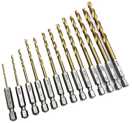 СВЕРДЛА ПО МЕТАЛУ 1,5-6,5 ШЕСТИГРАННІ СВІТЛА HSS 1/4''