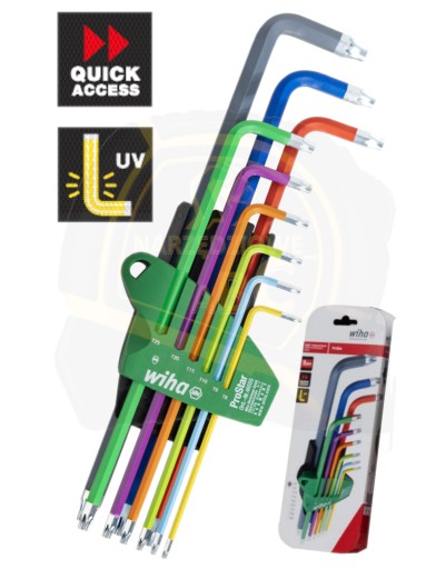 Набір L-ключів WIHA, UV кольори, тримач ProStar TORX, 9 шт. g 46556
