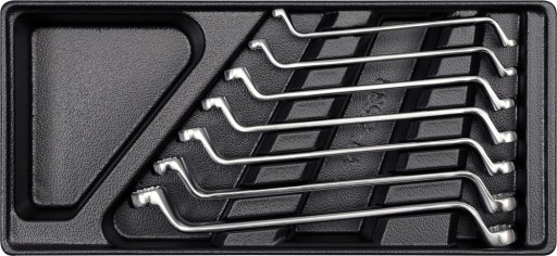 ВСТАВКА В ЯЩИК КЛЮЧИ НАКИДНЫЕ ИЗОГНУТЫЕ 6-19ММ, 7 ДЕТАЛЕЙ