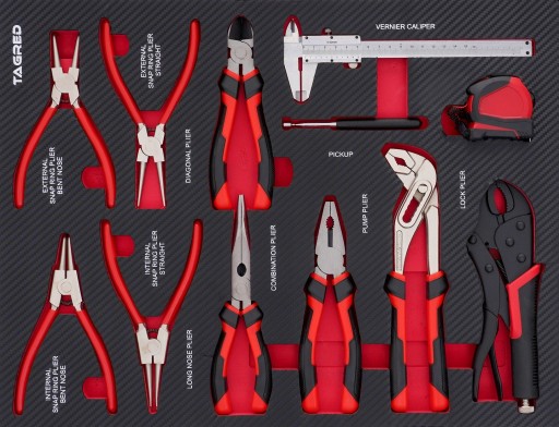 ВСТАВКА ДЛЯ ПЕРЕНОСЕННЯ ІНСТРУМЕНТІВ НАБІР ЩИПЦІВ 12 ЧАСТИН