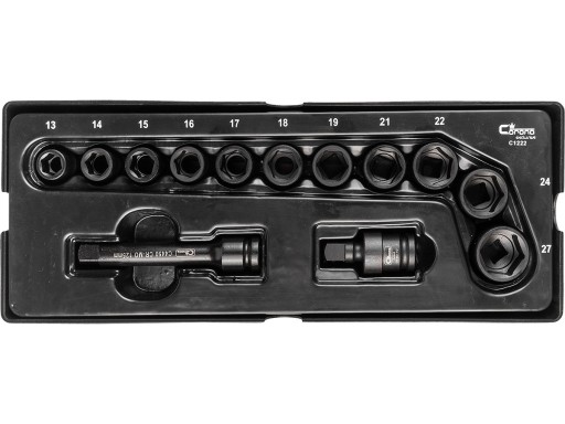 ВСТАВКА - УДАРНЫЕ НАСАДКИ 1/2 ФУТА 13-27 ММ, 13 ЭЛЕМЕНТОВ. (ЛОТОК C1101 ВКЛЮЧЕН)