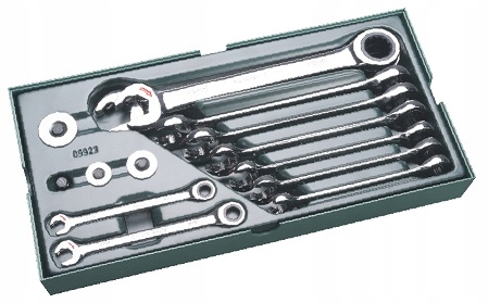 НАБІР З 19 ГАЙКОВИХ КЛЮЧІВ З ХРАПОВИМ МЕХАНІЗМОМ SATA 09923