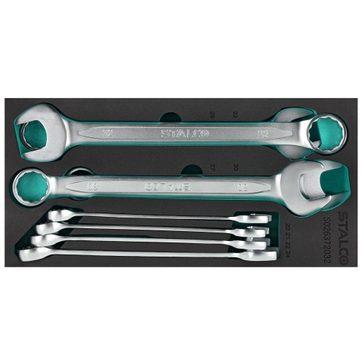 ВСТАВКА Набор рожковых ключей 20-32мм, CrV, 8 шт. STALCO S026372032