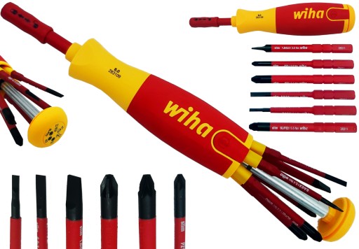 ОТВЕРТКА СО СМЕННЫМИ НАКОНЕЧНИКАМИ LIFTUP 7EL, МАГАЗИН С ИЗОЛИРОВАННЫМИ БИТАМИ