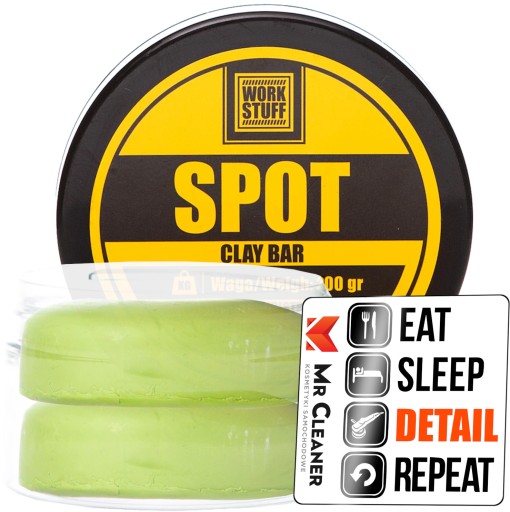 WORK STUFF SPOT CLAY BAR СРЕДНЯЯ ГЛИНА ДЛЯ КЛЕЙКИ АВТОМОБИЛЬНОЙ КРАСКИ 200 Г