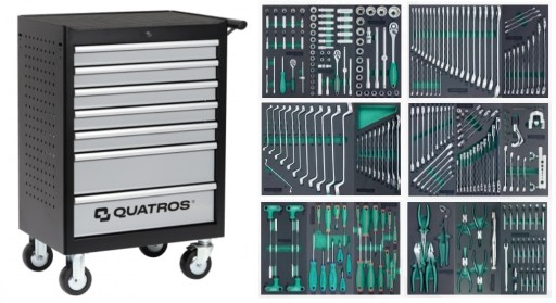 ИНСТРУМЕНТАЛЬНАЯ ТЕЛЕЖКА QUATROS С 7 ЯЩИКАМИ 269 ИНСТРУМЕНТЫ JONNESWAY