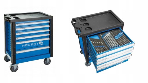 ВІЗОК ІНСТРУМЕНТАЛЬНИЙ ШАФА ІНСТРУМЕНТАЛЬНА З ОБЛАДНАННЯМ 214 шт. HOGERT HT7G056