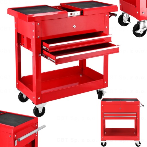 ЗАКРЫТАЯ ИНСТРУМЕНТАЛЬНАЯ ТЕЛЕЖКА НА КОЛЕСАХ, 2 ЯЩИКА, ПУСТОЙ ШКАФ ДЛЯ МАСТЕРСКОЙ