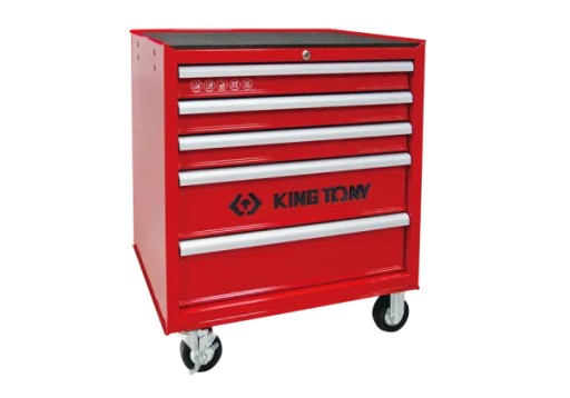 ТЕЛЕЖКА ДЛЯ МАСТЕРСКОЙ С 5 ЯЩИКАМИ ДЛЯ СТРОИТЕЛЬСТВА СТОЛА 87502 (БЕЗ ИНСТРУМЕНТОВ) - КРАСНАЯ