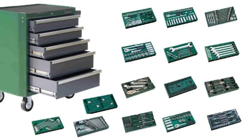 ТЕЛЕЖКА ДЛЯ МАСТЕРСКОЙ SATA 299 ЭЛЕМЕНТОВ 5 ЯЩИКОВ