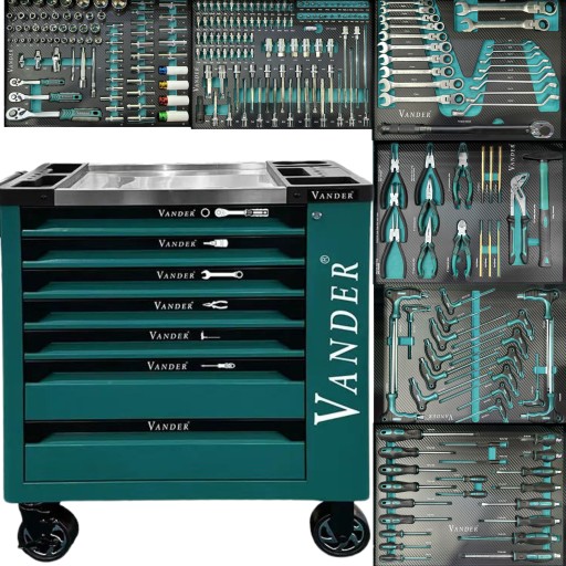ТЕЛЕЖКА ДЛЯ МАСТЕРСКОЙ МОБИЛЬНЫЙ ШКАФ + ИНСТРУМЕНТЫ 258 ЭЛЕМЕНТОВ Vander