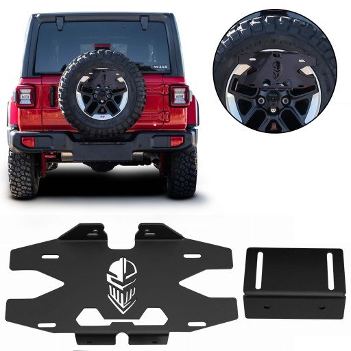 КРЕПЛЕНИЕ ПЛАСТИНЫ WRANGLER JL К ЗАПАСНОМУ КОЛЕСО