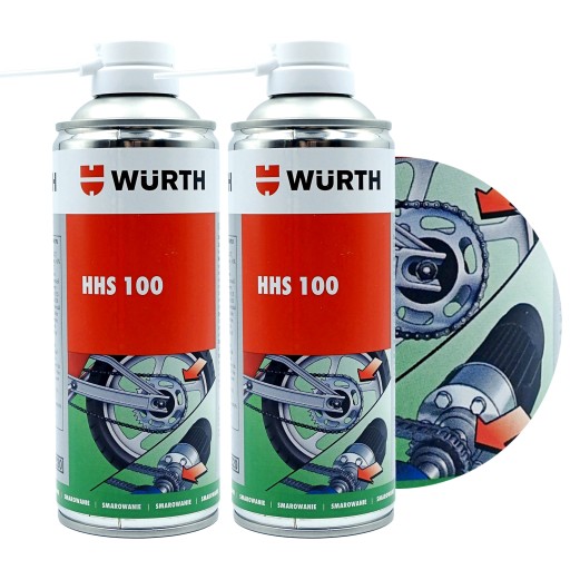 WURTH DRYLUBE Смазка для мотоциклетных цепей с ПТФЭ, набор из 2 шт.