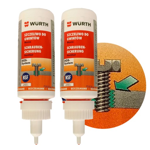 Wurth герметик клей для гвинтової різьби сильний 50 г термостійкий Набір2шт