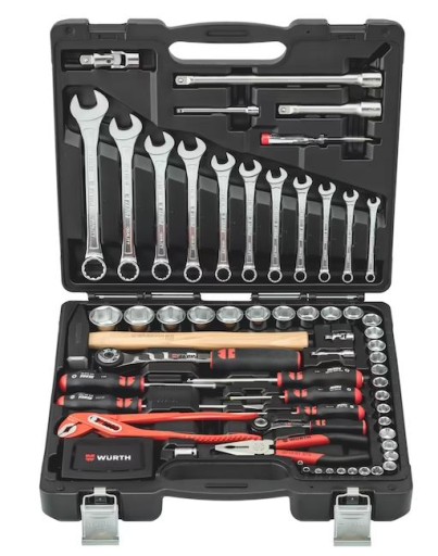 Чохол для інструментів WURTH НАБІР ІНСТРУМЕНТІВ ГАЙКОВІ КЛЮЧІ 93 ЕЛЕМЕНТИ ГОЛОВНІ БІТИ
