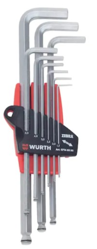 WURTH Set of hexagonal Allen keys 9 pcs