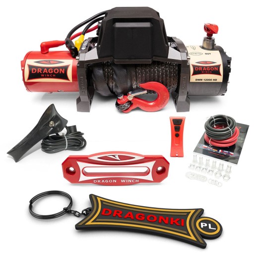 12 В ЕЛЕКТРИЧНА АВТОМОБІЛЬНА ЛЕБІДКА 12000 фунтів 5,5 т Синтетична ЛЕБІДКА DRAGON