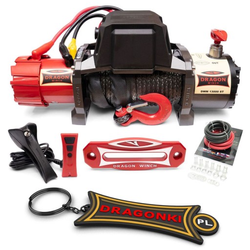 ЛЕБІДКА ЕЛЕКТРОМОБІЛЬНА 12В ЛЕБІДКА 6T Синтетична DRAGON WINCH