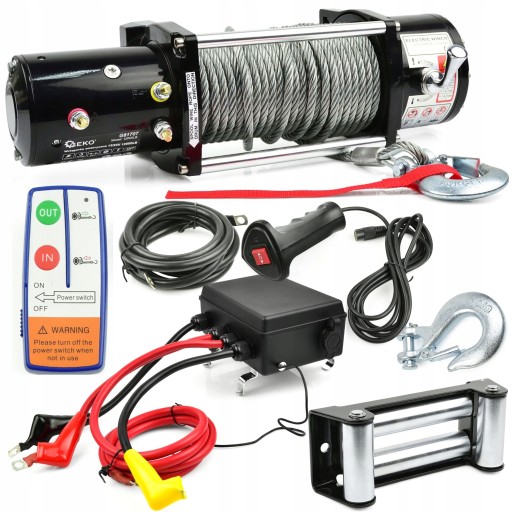 ЭЛЕКТРИЧЕСКАЯ ЛЕБЕДКА 12 В 12000 ФУНТОВ ЛЕБЕДКА GEKO