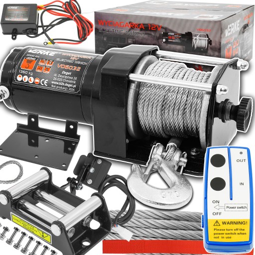 ЛЕБІДКА ЕЛЕКТРИЧНА 12В 1360КГ ЛЕБІДКА АВТОМОБІЛЬНА ЛЕБІДКА ЕВАКУАТОР 12М