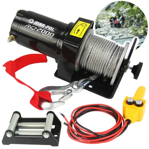 ЭЛЕКТРИЧЕСКАЯ ЛЕБЕДКА 12 В ДЛЯ ЧЕТЫРЕХПЛУГА ЛЕБЕДКА 2000 ФУНТОВ 907 КГ RQ2000