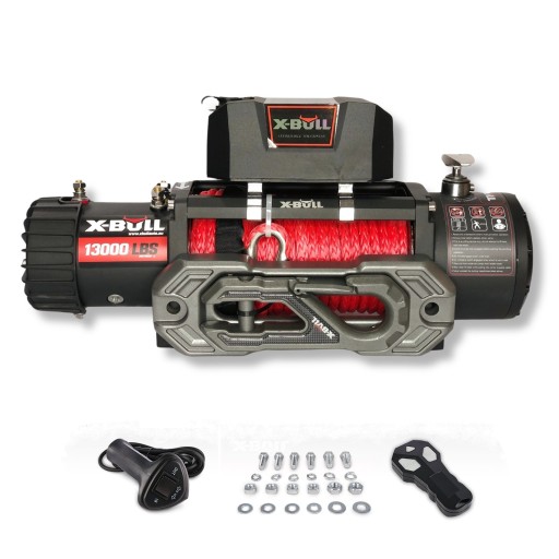 ЛЕБІДКА ЕЛЕКТРИЧНА 12в Лебідка автомобільна X-Bull синтетичний трос 6т