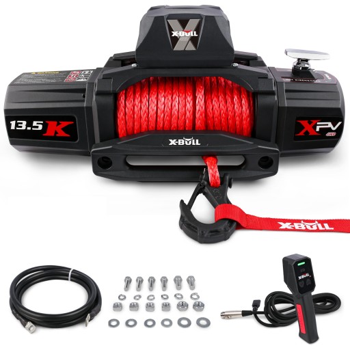 ЛЕБІДКА ЕЛЕКТРИЧНА X-BULL СИНТЕТИЧНА МОТУЗКА 13500 фунтів 12 В 5,9 ТОННИ 24 М