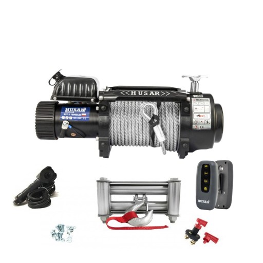 ЛЕБІДКА ЕЛЕКТРИЧНА КАНАТНА 12v WINCH 8.1 Ton HUSAR 18000 LBS LAWETA