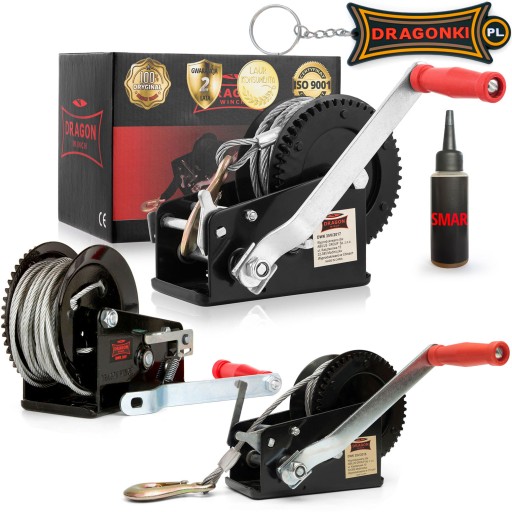 MANUAL ROPE CRANK WINCH 1588kg DRAGON портативна майоранова лебідка