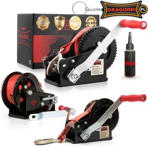 MANUAL BELT CRANK WINCH 1588kg DRAGON портативна майоранова лебідка
