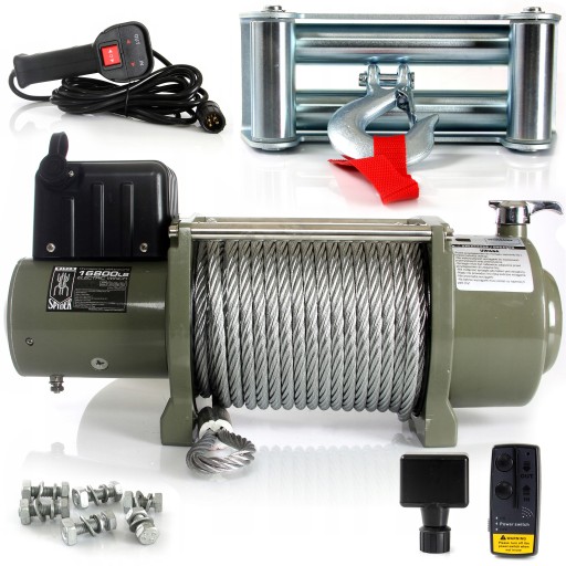 ЛЕБЕДКА СПАЙДЕР ЛЕБЕДКА 16800 ФУНТОВ 7,6 Т СТАЛЬ 24 В