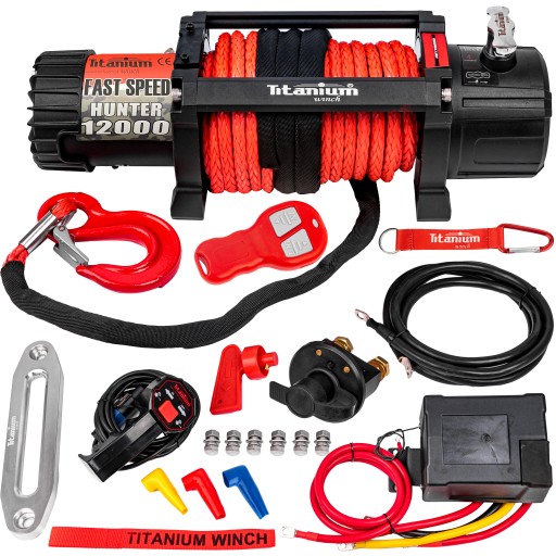 ЛЕБІДКА ЛЕБІДКА 12000lbs HUNTER ДЛЯ ЕВАКУАТОРА 12V FAST СИНТЕТИЧНА МОТУЗКА