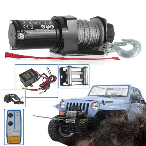 ЛЕБІДКА АКУМУЛЯТОРНА ДЛЯ АВТОМОБІЛЬНОГО КВАД ПЛУГА 12V 3500LBS + ПУЛЬТ