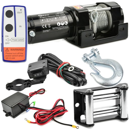 АККУМУЛЯТОРНАЯ ЛЕБЕДКА для РОЛИКОВ Quad 4x4 12V 3500LBS + ПУЛЬТ ДИСТАНЦИОННОГО УПРАВЛЕНИЯ