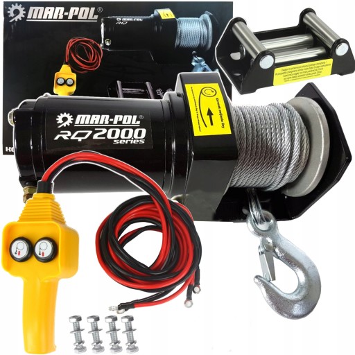 ЛЕБЕДКА ЭЛЕКТРИЧЕСКАЯ ЛЕБЕДКА 12 В 2000 ФУНТОВ РОЛИКОВЫЕ